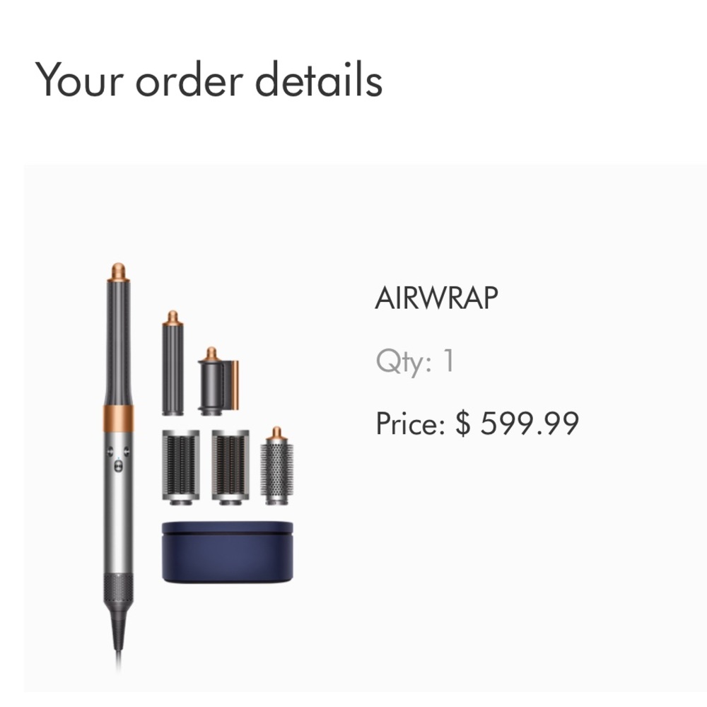 Dyson airwrap long - used 2x, like new! Nickel/Copper